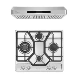 2 Piece Kitchen Appliances Packages Including 24" Gas Cooktop And 30" Under Cabinet Range Hood - 24"