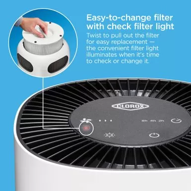 Clorox Tabletop Ture HEPA Air Purifier - White 12 Clorox Tabletop Ture HEPA Air Purifier - White - Image 10