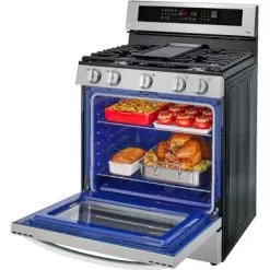 LG - 5.8 Cu. Ft. Smart Freestanding Gas True Convection Range With EasyClean And InstaView - Stainless Steel -Appliance Shop eb3a6678 b224 51c4 981a 0ec65dd7e41e