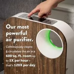 OVAL AIR 3-Stage H13 True HEPA 5-in-1 Air Purifier For Rooms Up To 600 Sq. Ft. Reduces Allergies, Asthma, Pets, Odor, Smoke - Silver -Appliance Shop eb662649 1468 4afb adca 3427546aa417