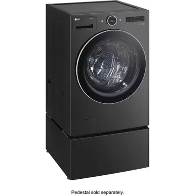 LG - 5.0 Cu. Ft. High-Efficiency Stackable Smart Front Load Washer With Steam And TurboWash 360 - Black Steel 9 LG - 5.0 Cu. Ft. High-Efficiency Stackable Smart Front Load Washer With Steam And TurboWash 360 - Black Steel - Image 7