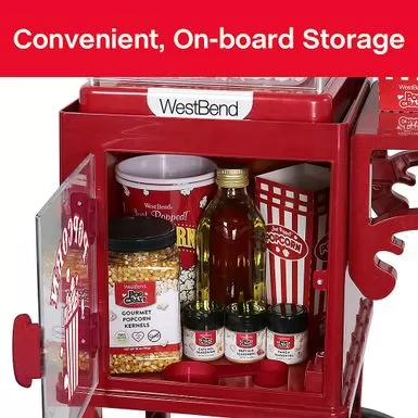 WestBend - 2.5-Ounce Popcorn Cart Popcorn Popper Machine - Red 8 WestBend - 2.5-Ounce Popcorn Cart Popcorn Popper Machine - Red - Image 6