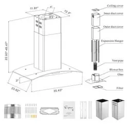 2 Piece Kitchen Package With 36" Induction Cooktop & 36" Ducted Island Range Hood - Silver -Appliance Shop edf8f564 c7e5 49f6 a621 242ec5c9921b