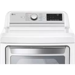 LG - 7.3 Cu. Ft. Smart Gas Dryer With Steam And Sensor Dry - White -Appliance Shop eea4601f 32fa 5d14 8695 c87a91c68a9e