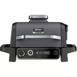 Ninja - Woodfire Outdoor Grill & Smoker, 7-in-1 Master Grill, BBQ Smoker, & Outdoor Air Fryer With Woodfire Technology - Grey -Appliance Shop ef04d759 1a5b 54b9 9af7 ee53a27014bf