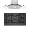 2 Piece Kitchen Appliances Packages Including 36" Gas Cooktop And 36" Island Range Hood - Black -Appliance Shop f1214845 264e 4d4f 8015 bd97476e63ea