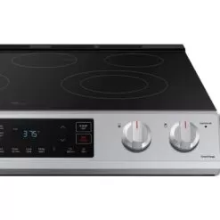 Samsung - 6.3 Cu. Ft. Front Control Slide-In Electric Range With Wi-Fi, Fingerprint Resistant - Stainless Steel -Appliance Shop f6216fae 5a49 5d51 b481 d7a7a6ffb285