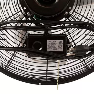 NewAir - 3000 CFM 18” High Velocity Wall Mounted Fan With Sealed Motor Housing And Ball Bearing Motor - Black 7 NewAir - 3000 CFM 18” High Velocity Wall Mounted Fan With Sealed Motor Housing And Ball Bearing Motor - Black - Image 5