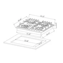 Built-in 24" Gas Cooktop - 4 Sealed Burners Cook Tops In Black - 24" 13 Built-in 24" Gas Cooktop - 4 Sealed Burners Cook Tops In Black - 24" -Appliance Shop f8ef5f92 9161 47ce 83c2 97d0463fc337