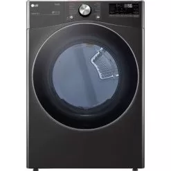 LG 7.4-Cu. Ft. Front Load Electric Dryer With TurboSteam And Built-In Intelligence, Black Steel