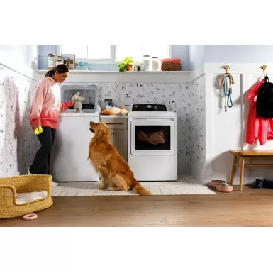 GE - 4.5 Cu Ft Top Load Washer With Water Level Control, Deep Fill, Quick Wash, And Glass Lid - White On White 9 GE - 4.5 Cu Ft Top Load Washer With Water Level Control, Deep Fill, Quick Wash, And Glass Lid - White On White - Image 7