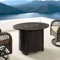 Fire Sense - James Oval Aluminum LPG Fire Pit - Antique Bronze -Appliance Shop f941f6e6 2b98 54da 96ce e2a1f7514790