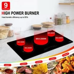 Gasland Chef 36" Built-in Electric Induction Cooktop With 5 Burners , Vitro Ceramic Glass, Sensor Touch Control, 240V - Black -Appliance Shop f95c4b56 c4f5 4acf b6e7 f760300991e2