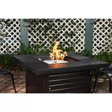 Fire Sense - Langhorne Square Aluminum LPG Fire Pit - Antique Bronze 8 Fire Sense - Langhorne Square Aluminum LPG Fire Pit - Antique Bronze - Image 6