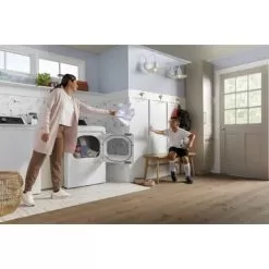 GE - 7.4 Cu. Ft. Front Load Electric Dryer With Sensor Dry - White On White -Appliance Shop fd2500d9 b9f7 5a09 90c7 caa01b888e25