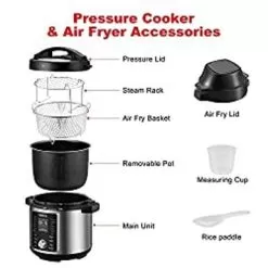 Galanz 12-in-1 Electric Pressure Cooker & Air Fryer With 12 Preset Programs Including Slow Cook, AirFry, Dehydrate, Rice, Grill, Roast, Steam, Beans, Stew, Warm, 6 Qt, 1000W/1500W, Stainless Steel -Appliance Shop ff9c856f 9193 4b44 9f14 c4c6ebe1a2ed