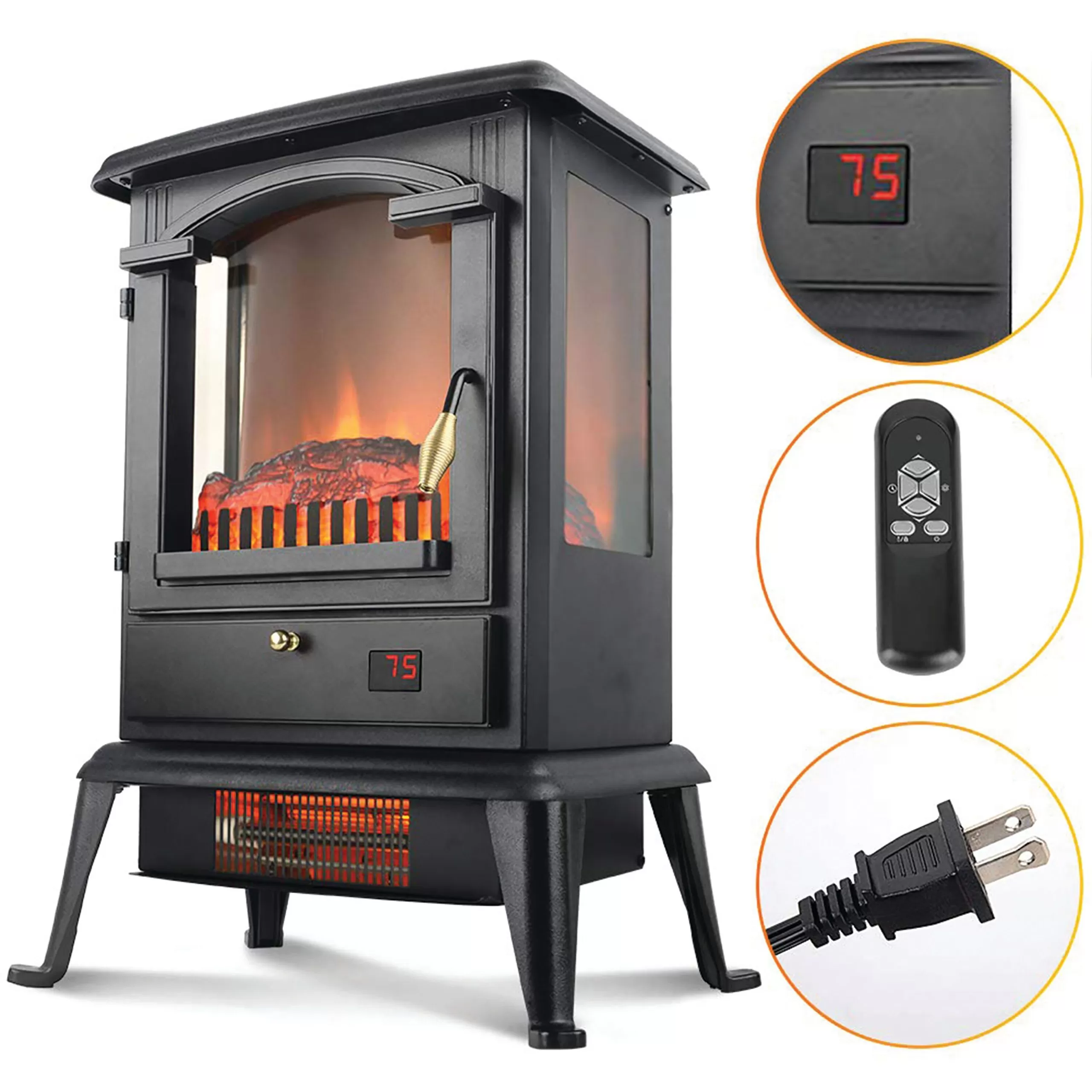 LifeSmart 3 Sided Flame View Infrared Heater Stove 4 LifeSmart 3 Sided Flame View Infrared Heater Stove - Image 2