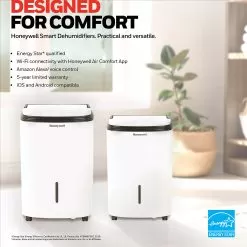 Honeywell Smart Wi-Fi Energy Star Dehumidifier For Medium Basement And Room Up To 3000 Sq. Ft. 14 Honeywell Smart Wi-Fi Energy Star Dehumidifier For Medium Basement And Room Up To 3000 Sq. Ft. -Appliance Shop tp50awkn ei5