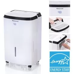 Honeywell Energy Star 30-Pint Dehumidifier With Washable Filter 15 Honeywell Energy Star 30-Pint Dehumidifier With Washable Filter -Appliance Shop tp50wk angle