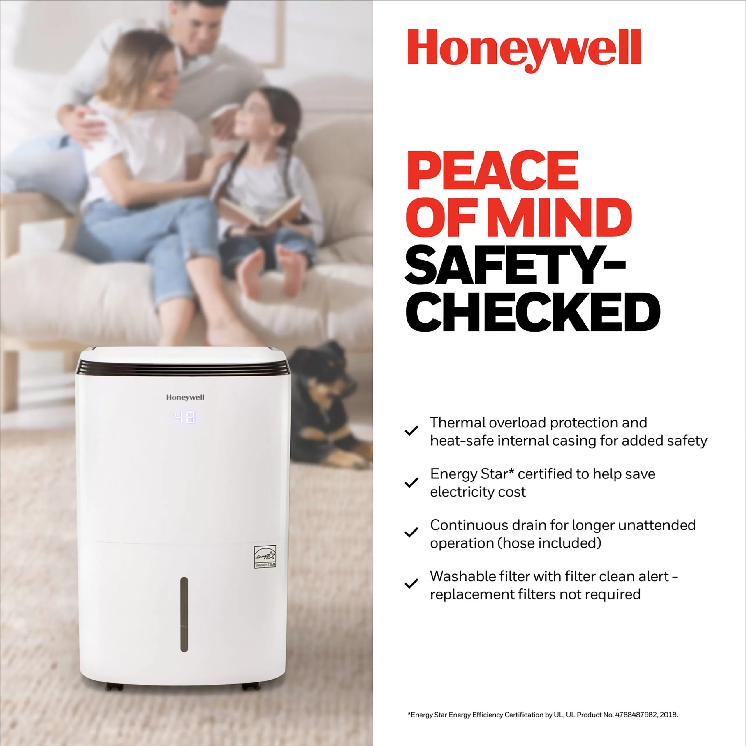 Honeywell 32 Pint Energy Star Dehumidifier With Washable Filter 6 Honeywell 32 Pint Energy Star Dehumidifier With Washable Filter - Image 4